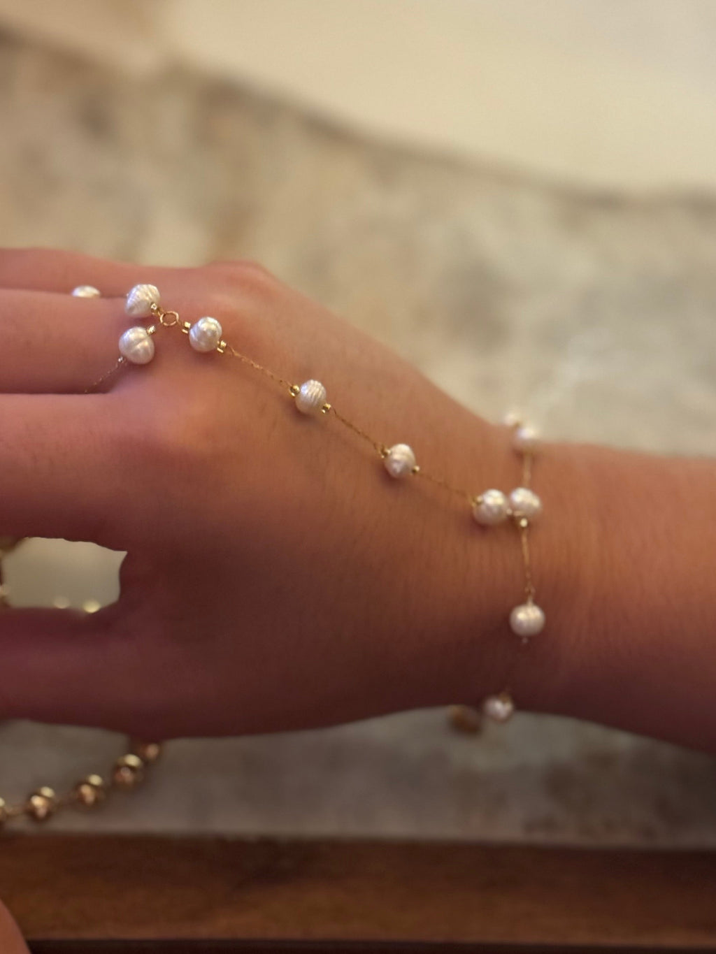 Perlas ring bracelet